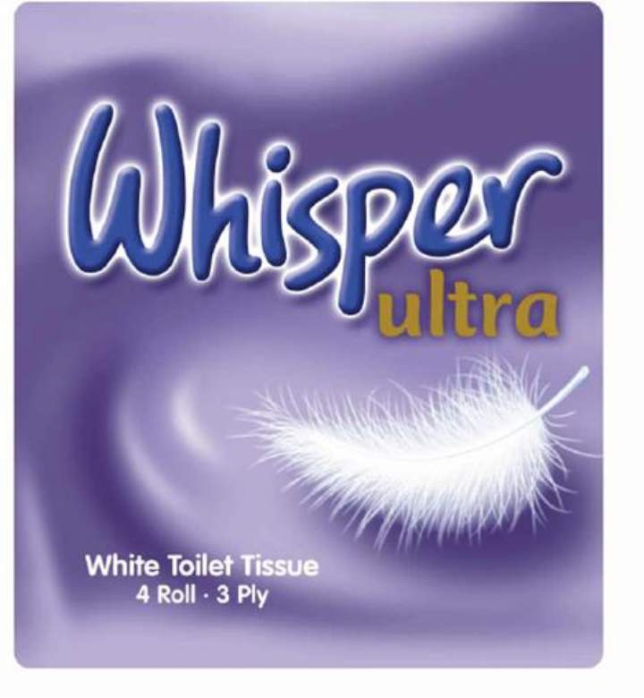 3PLY WHISPER ULTRA PREMIUM QUILTED TOILET ROLL - Ctn 40