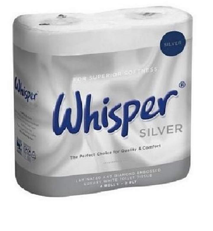 2PLY WHISPER SILVER SUPER SOFT TOILET ROLL - Ctn 40