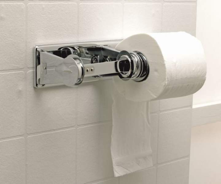 DOUBLE LOCKABLE SS TOILET ROLL HOLDER - Each